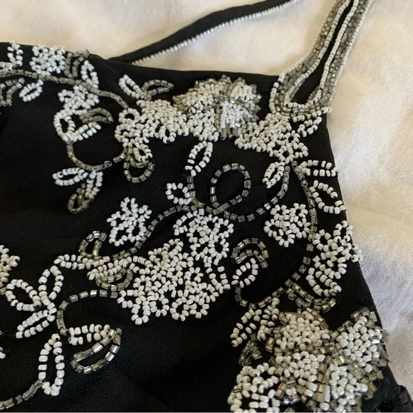 SOLD Stunning Vintage Y2K Asymmetrical Beaded Dress Cache Sz 6 - Picture 11 of 16